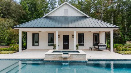 a house with a pool
