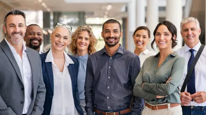a group of people posing for a photo