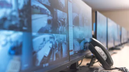 a computer monitor and a phone