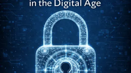 Book cover showing a digital lock with text about evolution of authentication and blocking hackers.