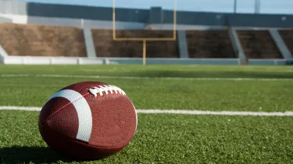a football on a field