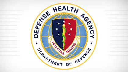 Seal of the Defense Health Agency featuring a globe, serpent staff, stars, and Department of Defense text
