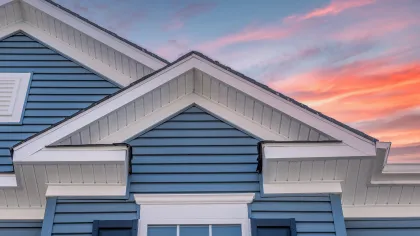a building with a blue sky