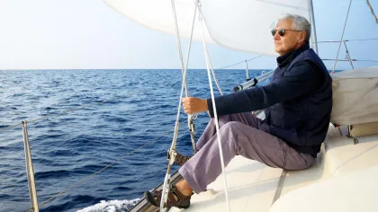a person on a boat
