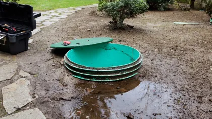 mud around a septic tank outside repair in Metro Atlanta and surrounding areas