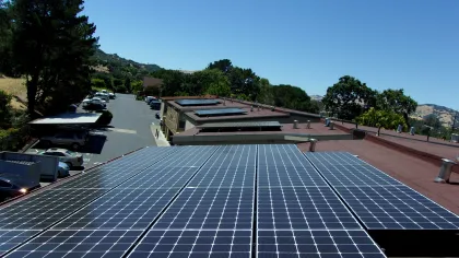 a solar panel on a roof