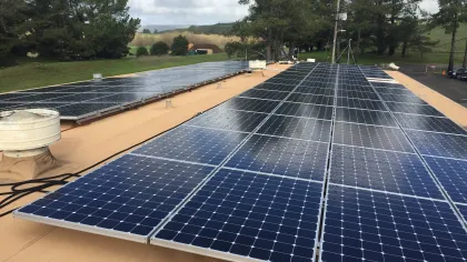solar panels on a roof