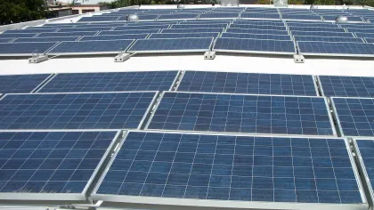 a solar panel on a roof