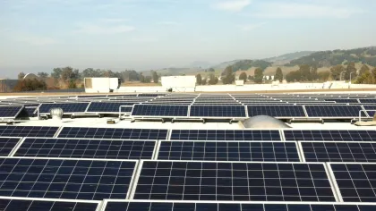 a solar panel on a roof