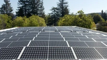 solar panels on a roof