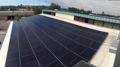 a large solar panel on a roof