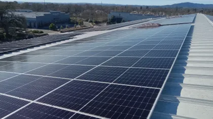 solar panels on a roof