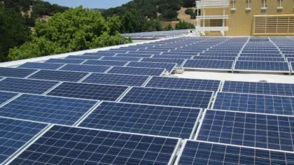solar panels on a roof