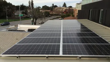 a solar panel on a roof