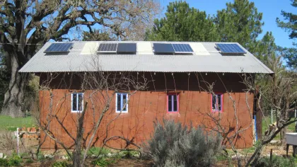 a house with a solar panel