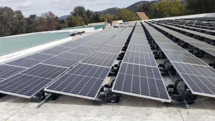 solar panels on a roof