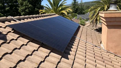solar panels on a roof