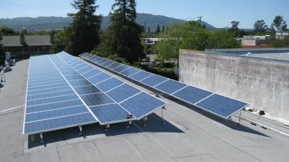 solar panels on a roof