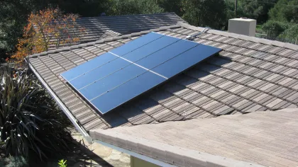 solar panels on a roof