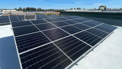 solar panels on a roof