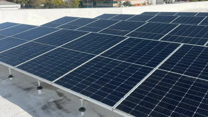solar panels on a roof