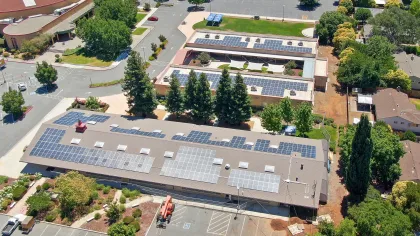 aerial view of a building