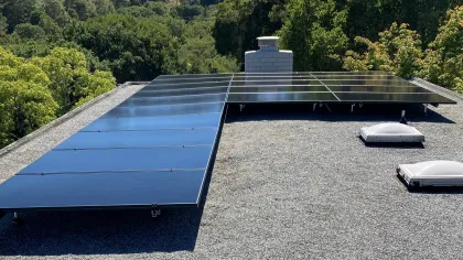 a solar panel on a roof