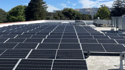 solar panels on a roof