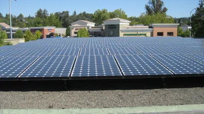 solar panels on a roof