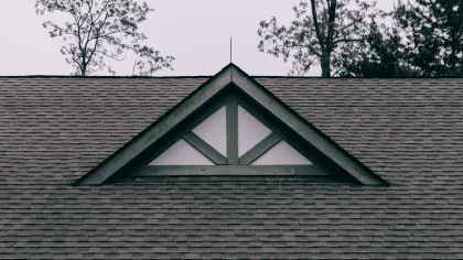 a roof with a solar panel