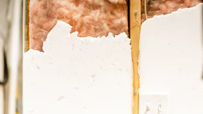 injection foam in a wall cavity