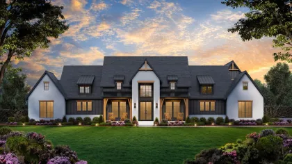 a house with a large front yard