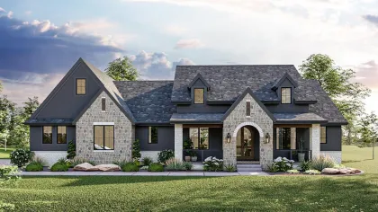a house with a large front yard