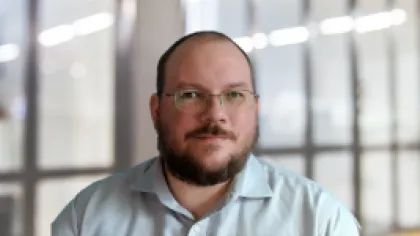 a man wearing glasses