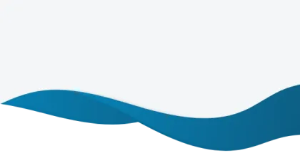Blue curved wave design on white and black background with smooth gradient and shadow effect