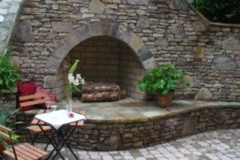 an outdoor firepit