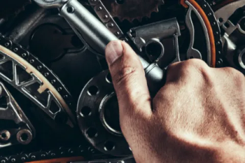 Close Up of an Engine Repair