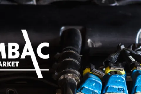 a close up of a car engine