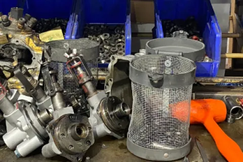 close up of heavy duty fuel injection parts