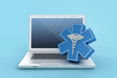 a laptop with a box on the back