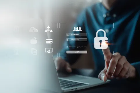 a man using a laptop