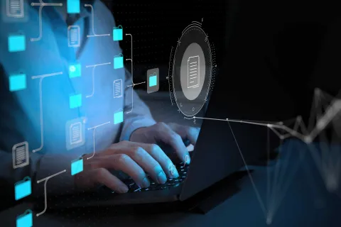 a person using a computer