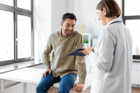 Doctor doing a physical exam