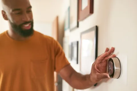 a man holding a camera