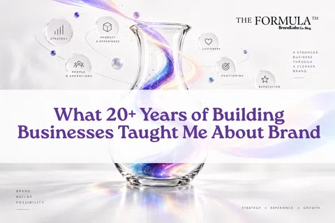 Glass vase swirling with colorful light streams illustrating branding strategy elements and business growth insights.