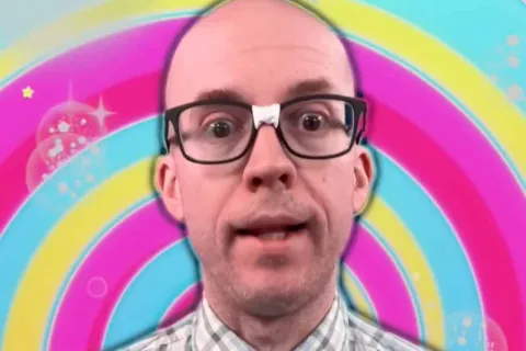 a man wearing glasses
