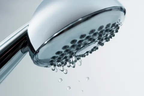 a leaky shower head getting fixed in Atlanta, GA, by a Dalmatian Plumbing plumber