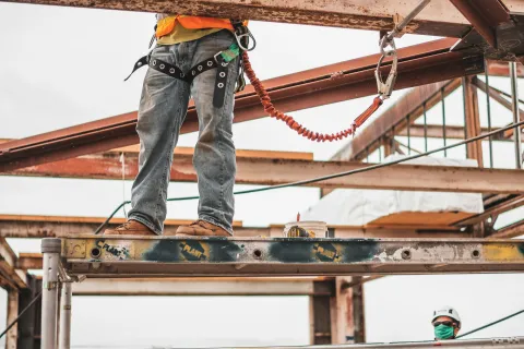 a few men working on a construction site