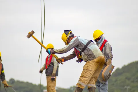 construction workers working for a construction company