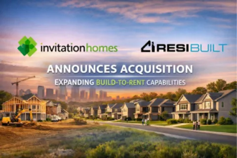 Invitation Homes announces acquisition of ResiBuilt to expand build-to-rent housing with new residential construction.